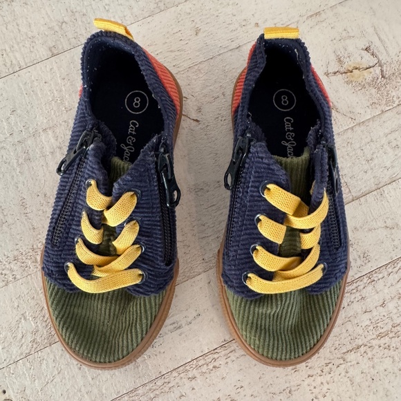 Cat & Jack Colorblock Corduroy Sneakers - Size 8 Toddler - Picture 4 of 5